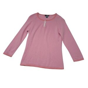 Griffen 100% Cashmere Sweater Womens Small Pink Preppy Quiet Luxury Feminine